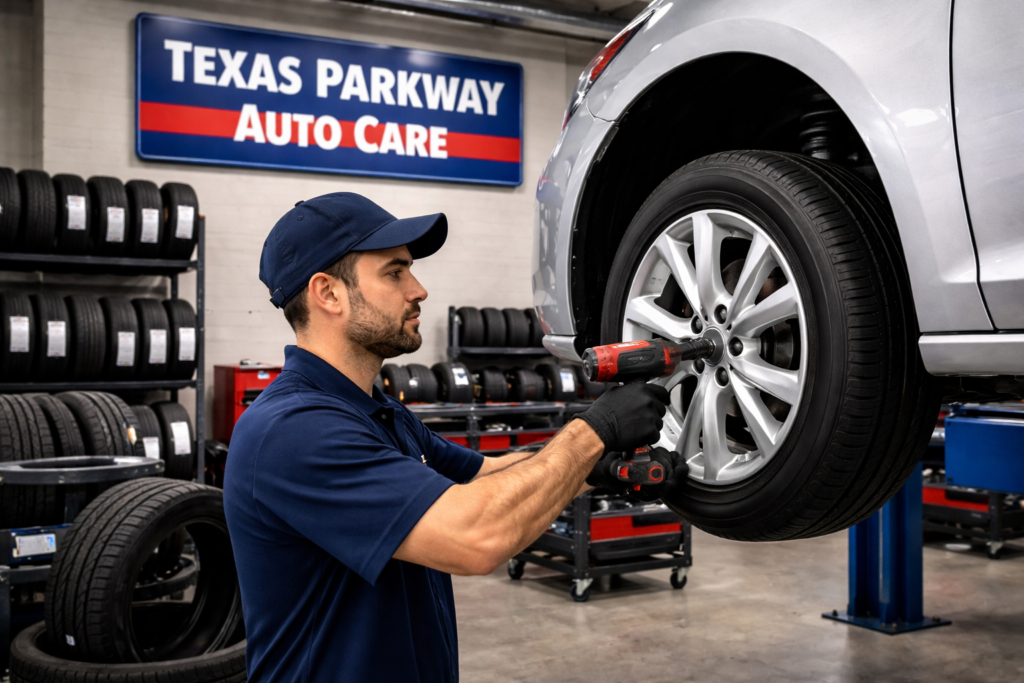Affordable tire installation at tire shop Stafford TX – Texas Parkway Auto Care providing professional tire services