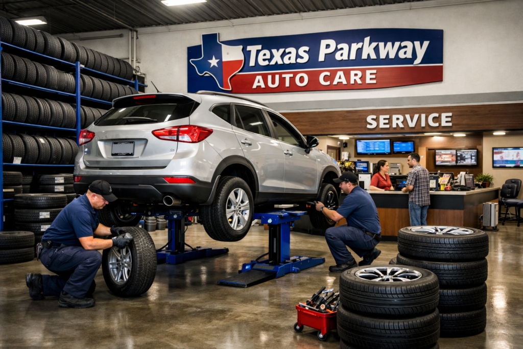 Tire installation service at tire shop Stafford TX by Texas Parkway Auto Care
